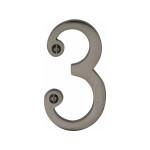 M Marcus Heritage Brass Numeral 3 - Face Fix 76mm Slimline font